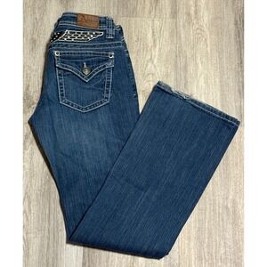Adiktd Women's Jeans Size 4 Bootcut Embellished Dark Wash Denim Rhinestone Wings